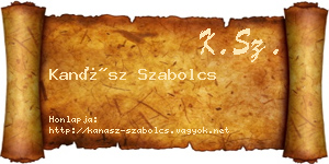 Kanász Szabolcs névjegykártya