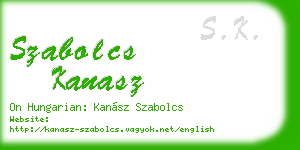 szabolcs kanasz business card
